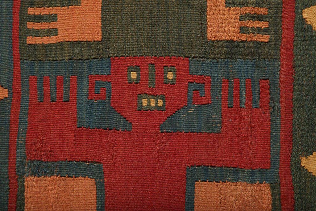 Pre Columbian Nazca Graphic Four Figure Textile  Panel For Sale 5