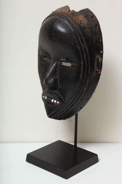 Liberian Africa Antique Dan Wood Carved Initiation Mask For Sale