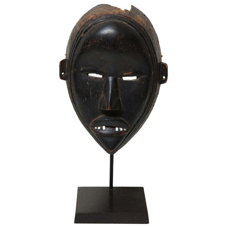 Africa Antique Dan Wood Carved Initiation Mask For Sale