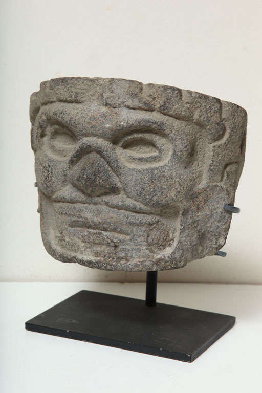 Mexican Pre Columbian Vera Cruz Stone Palma Hacha Mask