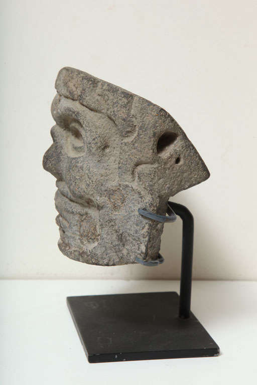 18th Century and Earlier Pre Columbian Vera Cruz Stone Palma Hacha Mask