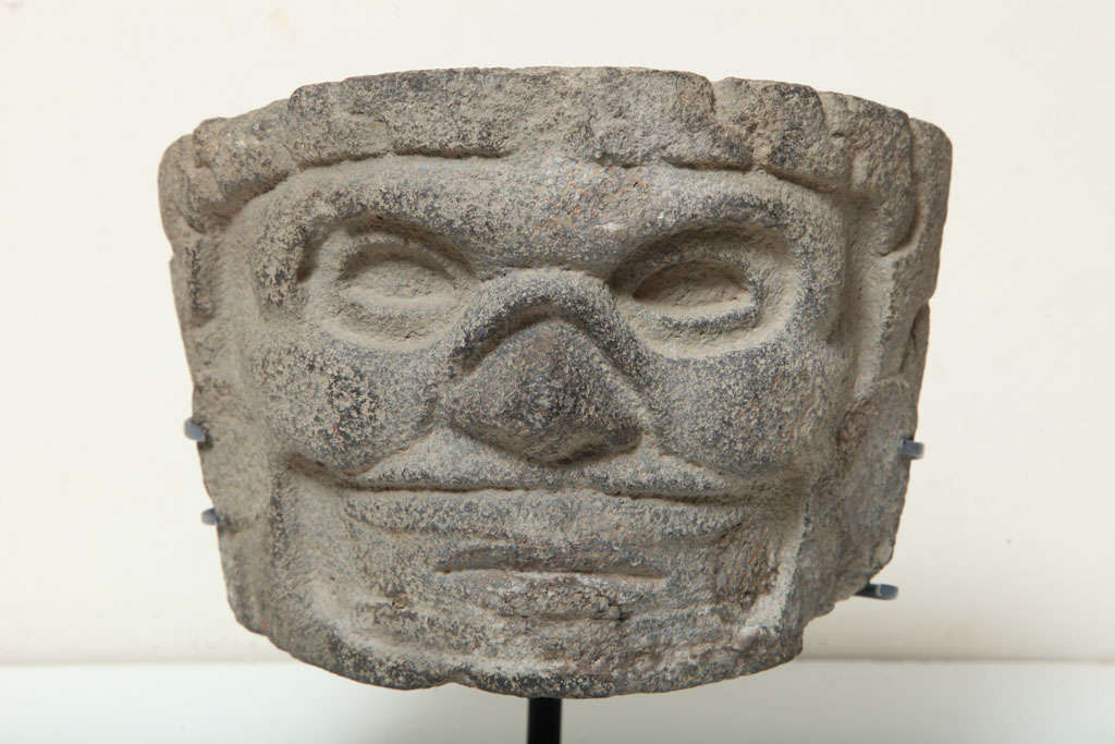 Pre Columbian Vera Cruz Stone Palma Hacha Mask 3