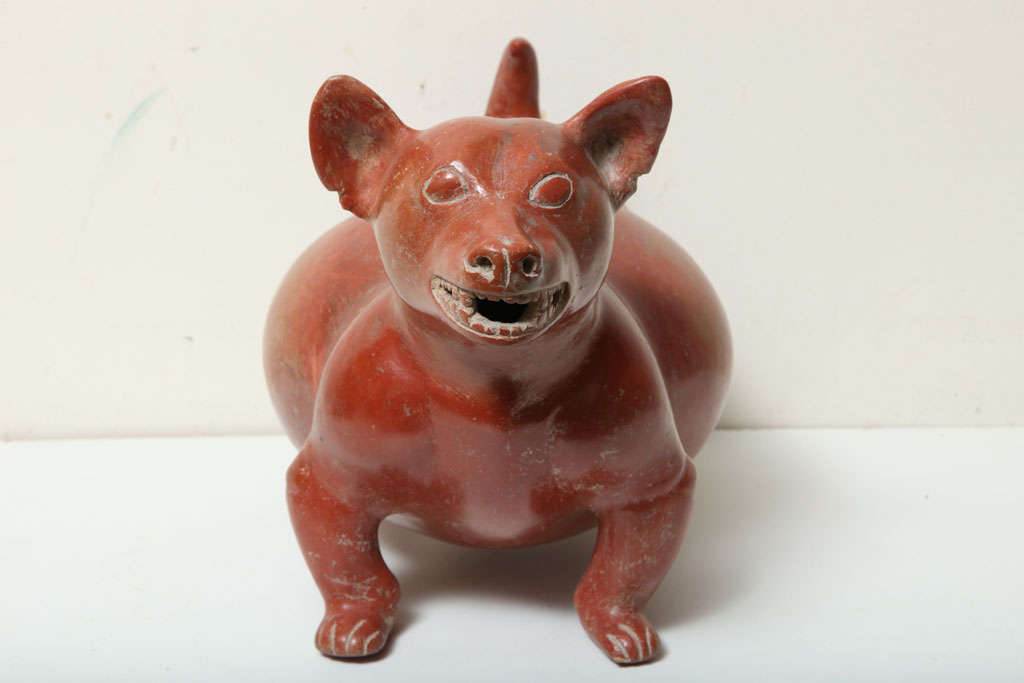 18th Century and Earlier Pre Columbian Fine Large Colima Pottery Dog