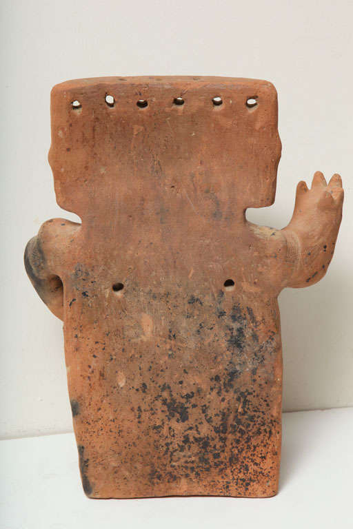Pre Columbian Quimbaya  Pottery Seated Retablo Figure 2