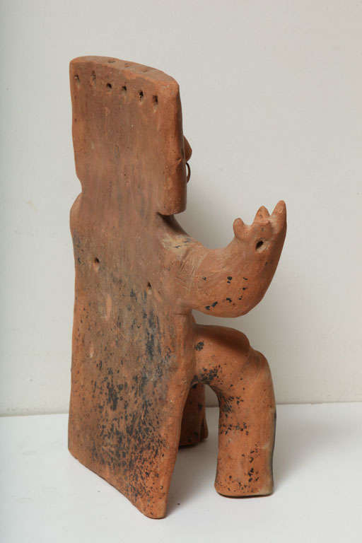 Pre Columbian Quimbaya  Pottery Seated Retablo Figure 3