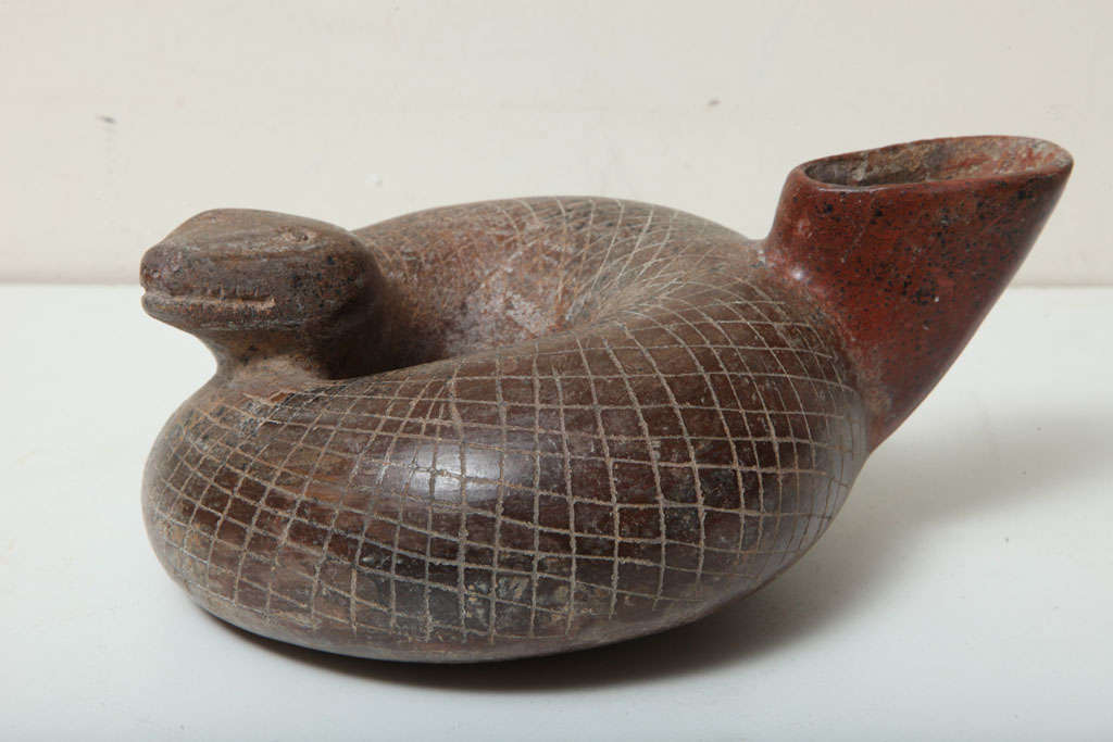Mexican Pre Columbian Fine Colima Pottery Snake For Sale
