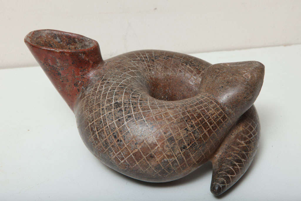 Pre Columbian Fine Colima Pottery Snake For Sale 4