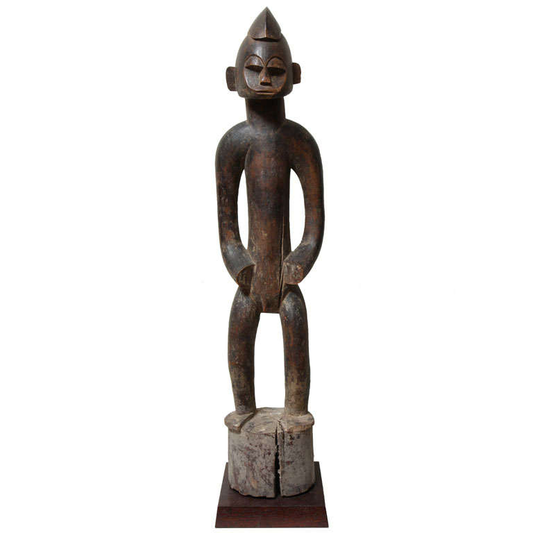 Senufo Wood Carved Male Rhythm Pounder For Sale