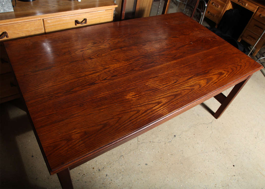 circa 1940 Cornell University 6 Foot Oak Library Table 2