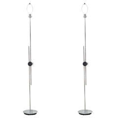 1970s Pair of Robert Sonneman Adjustable Parallel Stem Chrome Floor Lamps 11