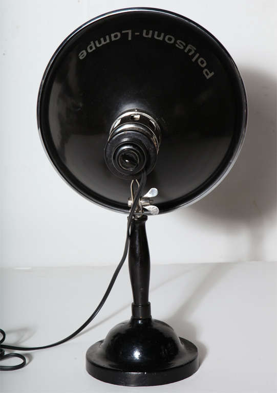 Importante lampe de table en Polysonn-Lampe et fer noir, années 1920 en vente 1