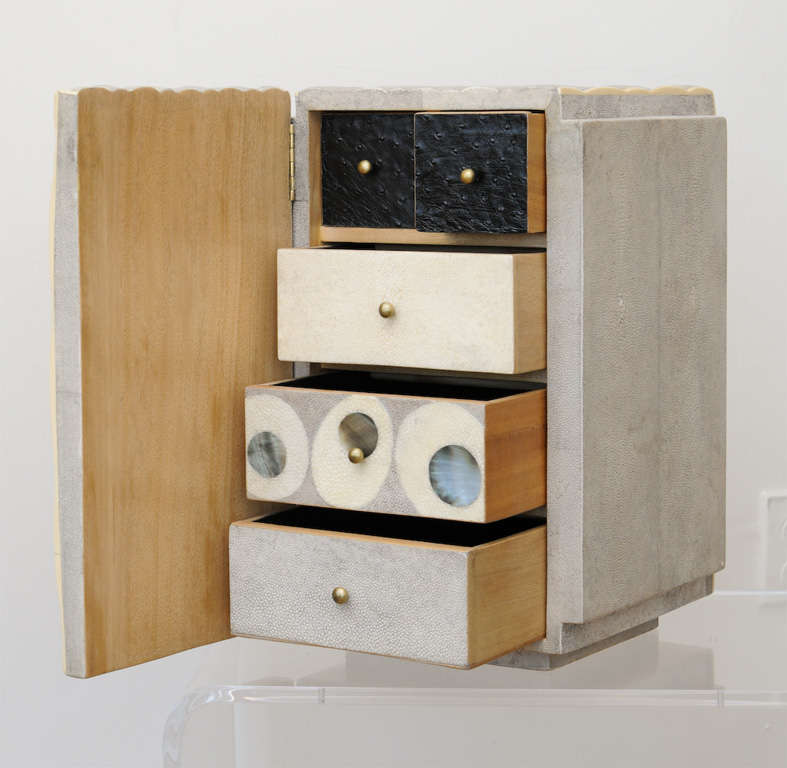 Wood R and Y Augusti Jewelry Box in Shagreen