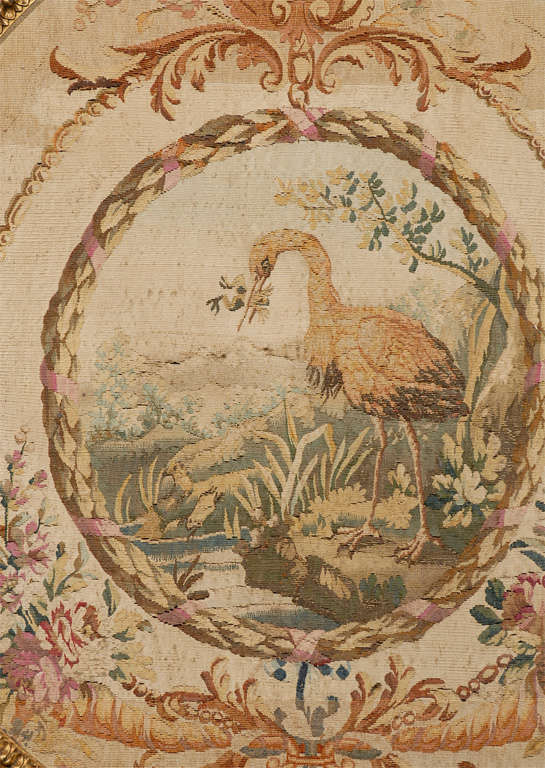French, 18th Century Oval Pastoral Beauvais Tapestries with Giltwood Frames 2