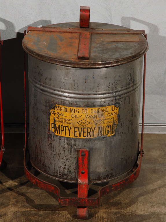 Vintage Justrite Flip Top Bin
