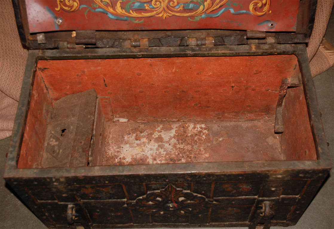 Antique Iron Chest For Sale 2