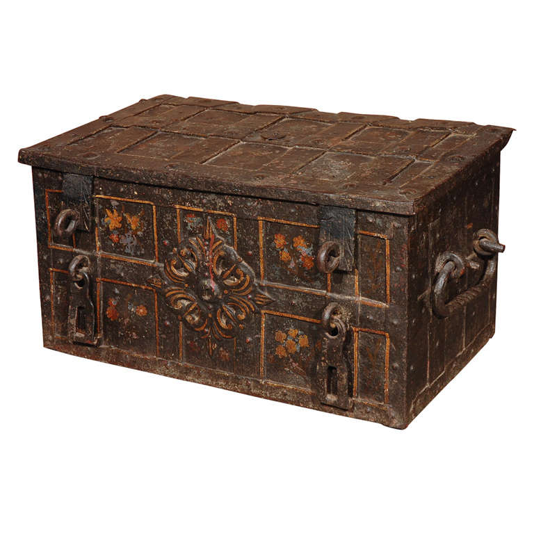 Antique Iron Chest For Sale