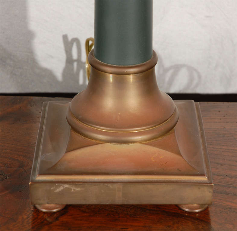 This Chapman table lamp, circa the 1970's has great color and tone. The lamp is of a good size that will especially suit settings that need a larger light source. 