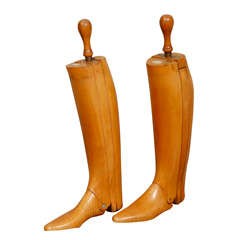 Pair of Antique Riding Boot Forms in Wood