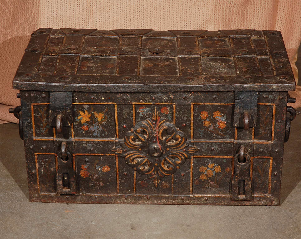 Antique Iron Chest For Sale at 1stdibs