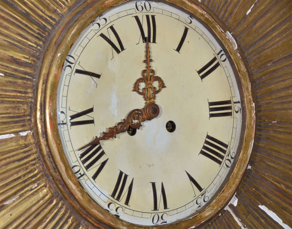 20th Century French Gilt Wood And Enamel Clock