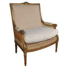 19th Century French Marquis Gilded Chair