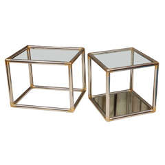 Brass and Chrome Side Tables