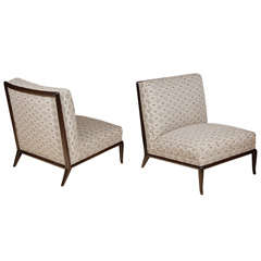 Pair of T.H. Robsjohn-Gibbings Slipper Chairs For Widdicomb
