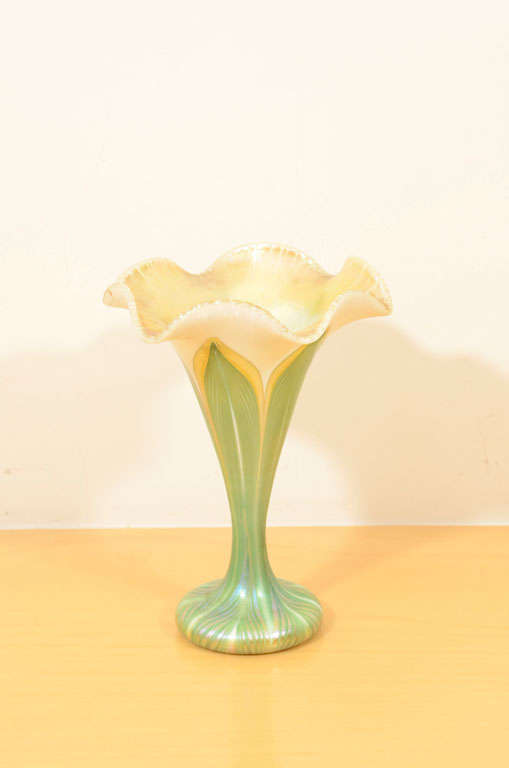 Quezal Floriform Vase