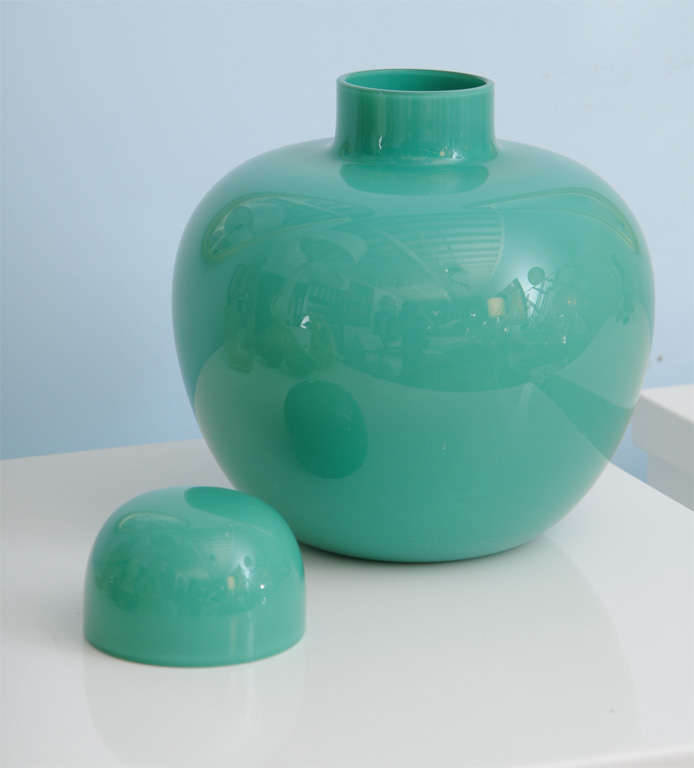 Italian Beautiful Aqua Murano Glass Vase by Carlo Scarpa for Venini