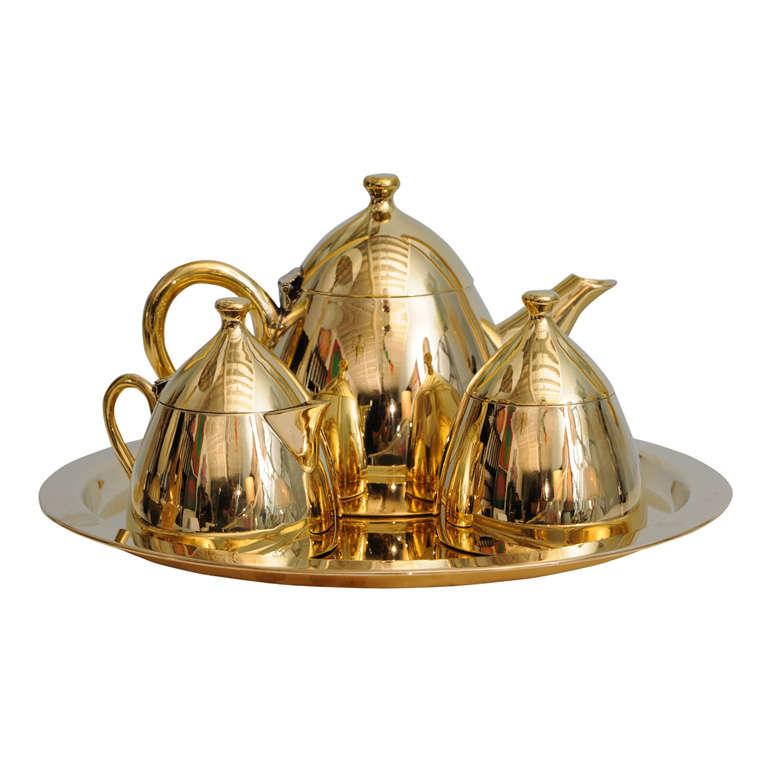 Lovely  Set of Bronze Coffee / Tea For Sale