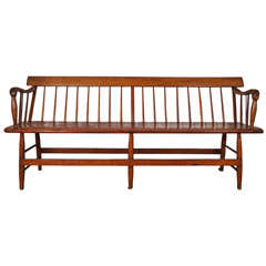 American 19th Century Single Board Pine Bench