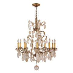 Fine French Silver-Gilt and Rock Crystal Chandelier