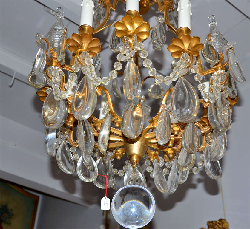 Bronze And Crystal  Bagues Chandelier In Excellent Condition For Sale In Paris, FR