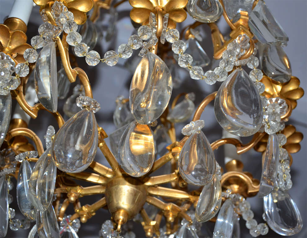 Bronze And Crystal  Bagues Chandelier For Sale 1