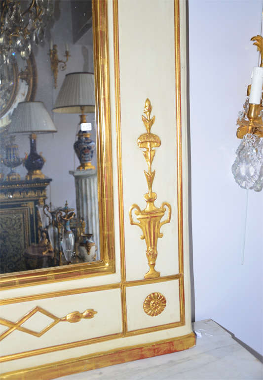 Giltwood Rare Large Mirror Trumeau Louis XVI  Period For Sale