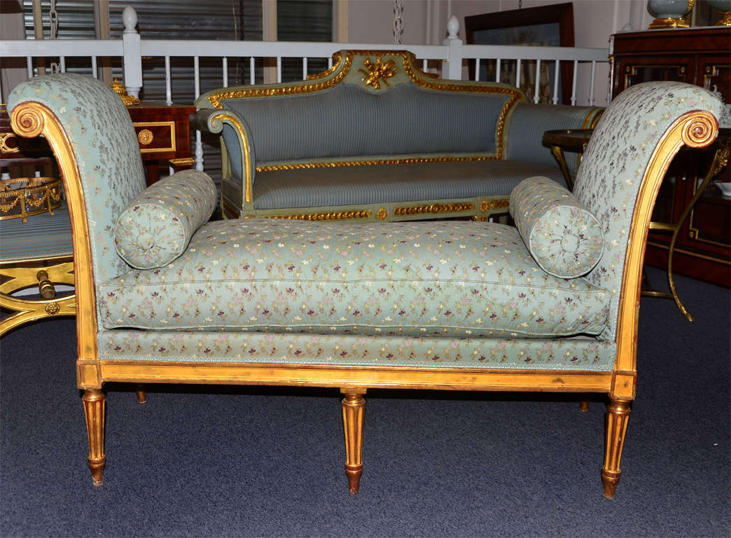 Charming Gilded Wood  Day-bed Bench Louis Xvi Period For Sale 1