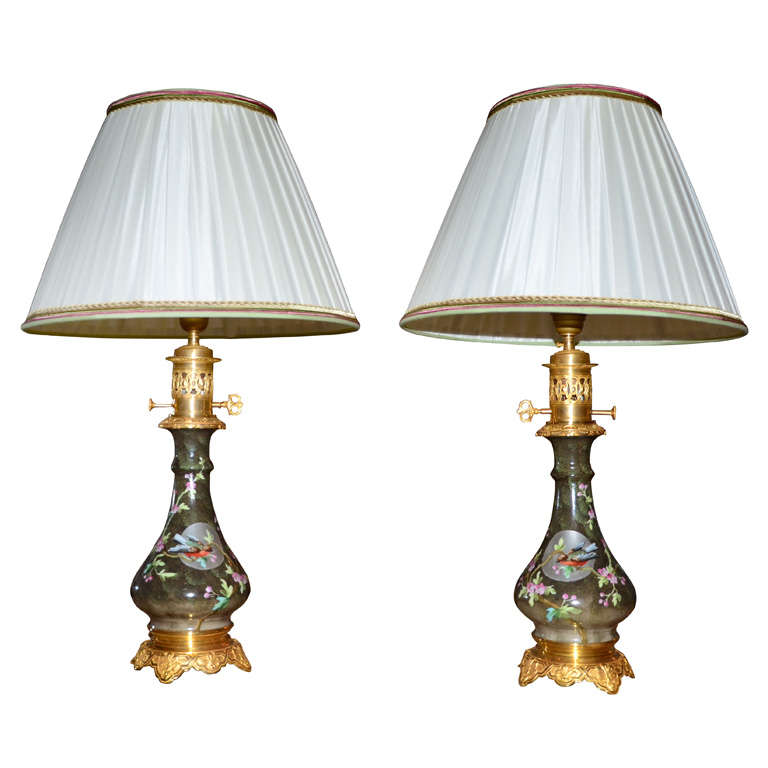 Pair Of Porcelain Table Lamps For Sale