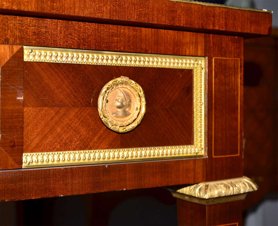 Ormolu Elegant Mahogany desk in the taste of Riesner For Sale