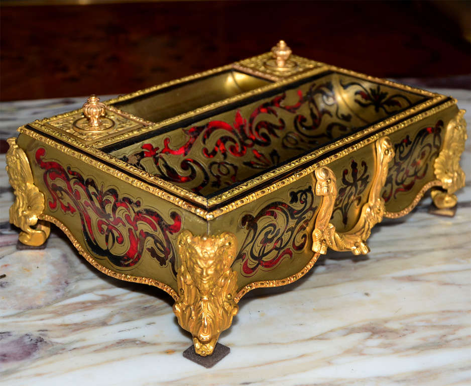 20th Century Gorgeous Inkwell  Boulle Napoleon III For Sale