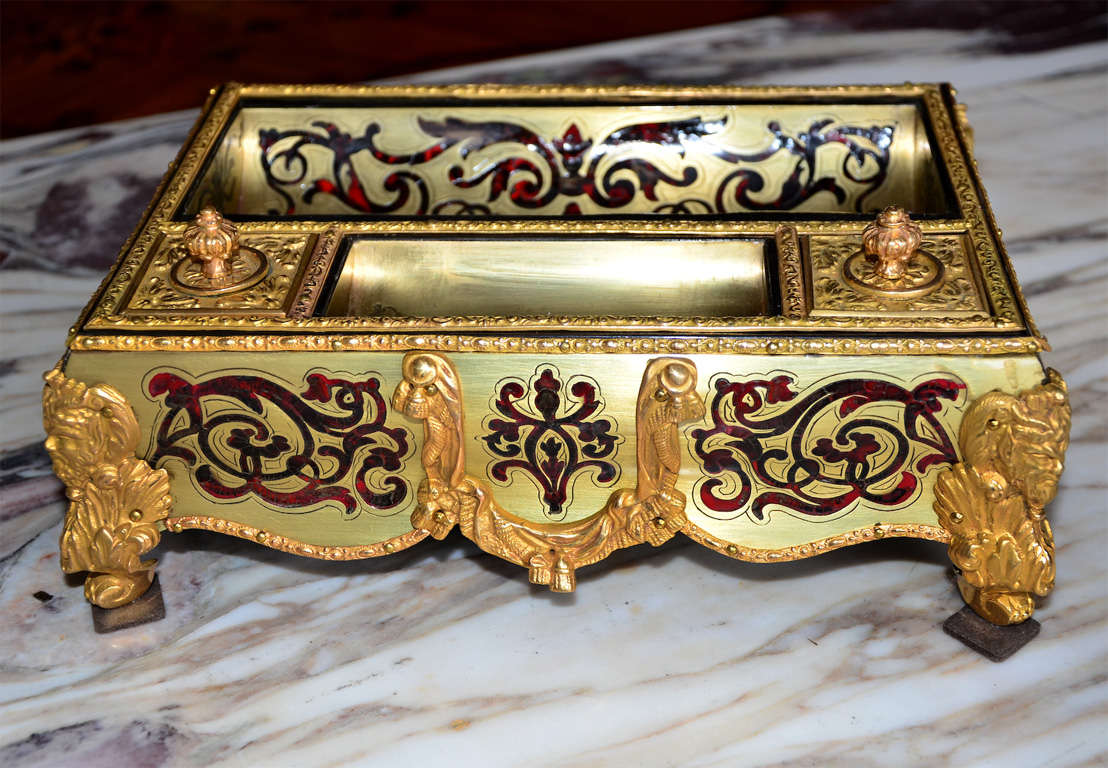 Gorgeous Inkwell  Boulle Napoleon III For Sale 1