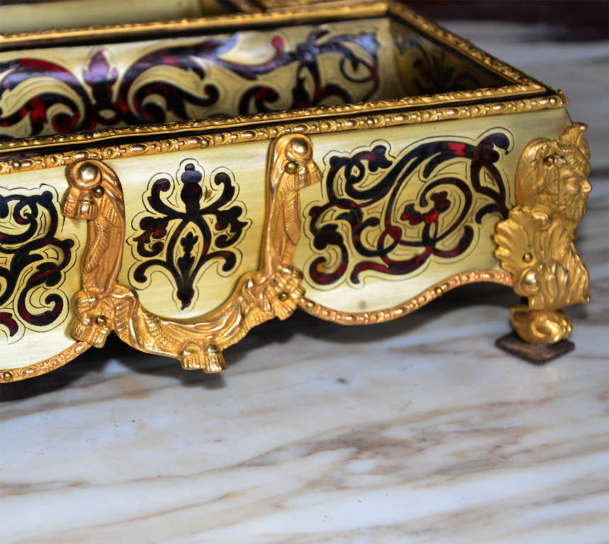 Gorgeous Inkwell  Boulle Napoleon III For Sale 5