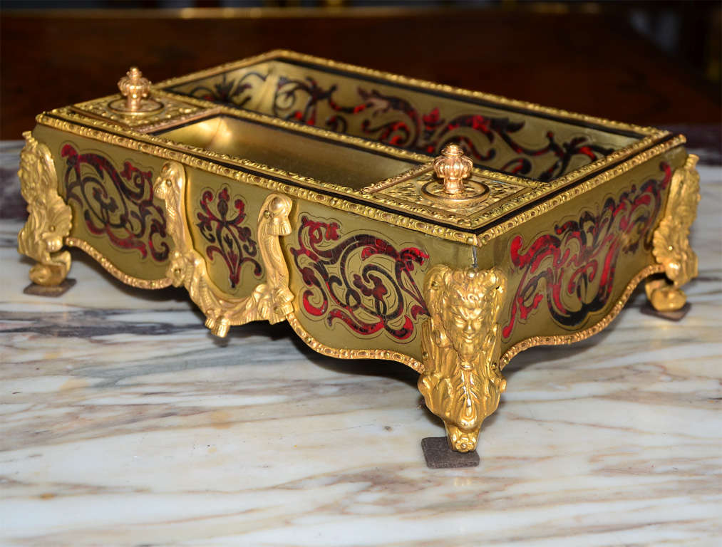 Gorgeous Inkwell  Boulle Napoleon III For Sale 6