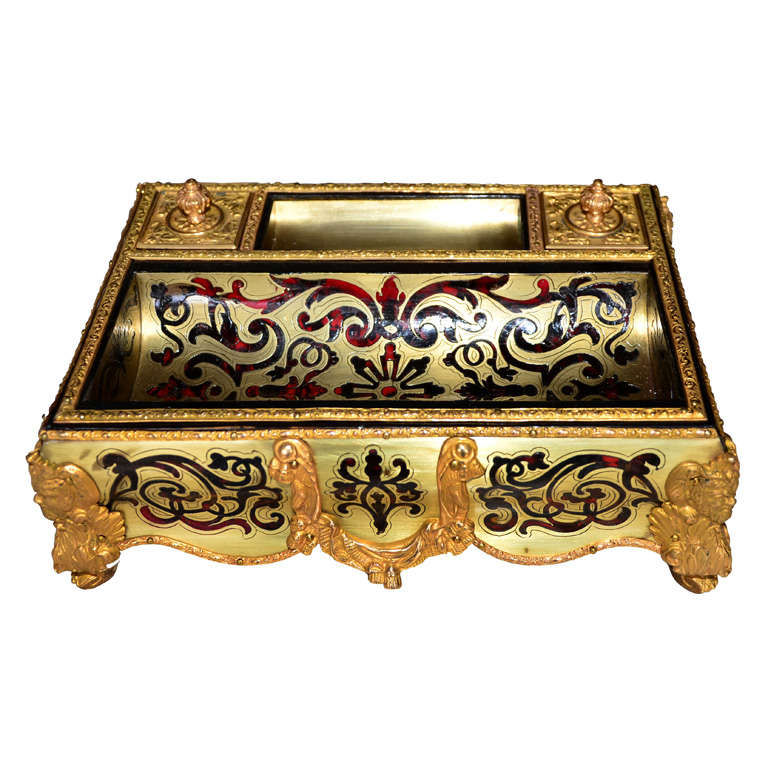 Gorgeous Inkwell  Boulle Napoleon III For Sale