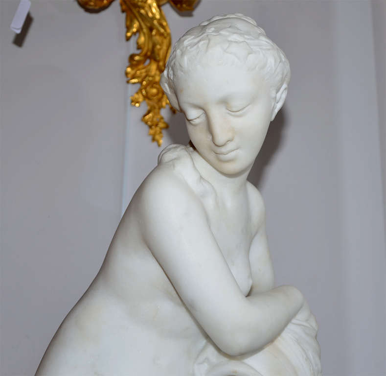 Carrare Marble Statue Representing A Nymphea 1