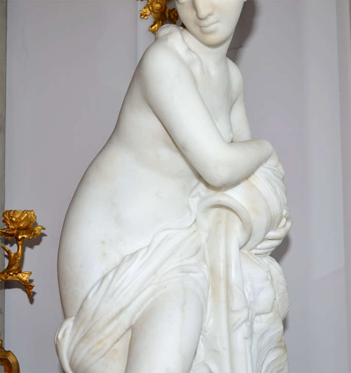 Carrare Marble Statue Representing A Nymphea 2