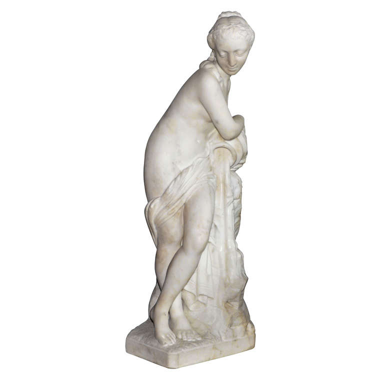 Carrare Marble Statue Representing A Nymphea