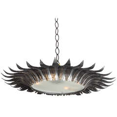 Spanish Silvered and Gold Crown Ceiling fixture Spanish Silvered and Gold Crown Ceiling fixture