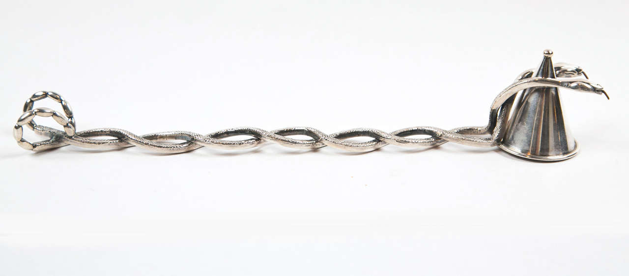 Sterling Silver & Copper Serpent Candlesnuffer