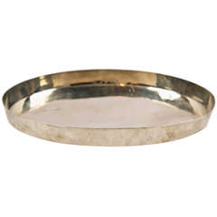 1920'sJosef Hoffmann Oval Silver Plate Brass Tray