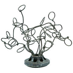 'curly' metal garden flower frog